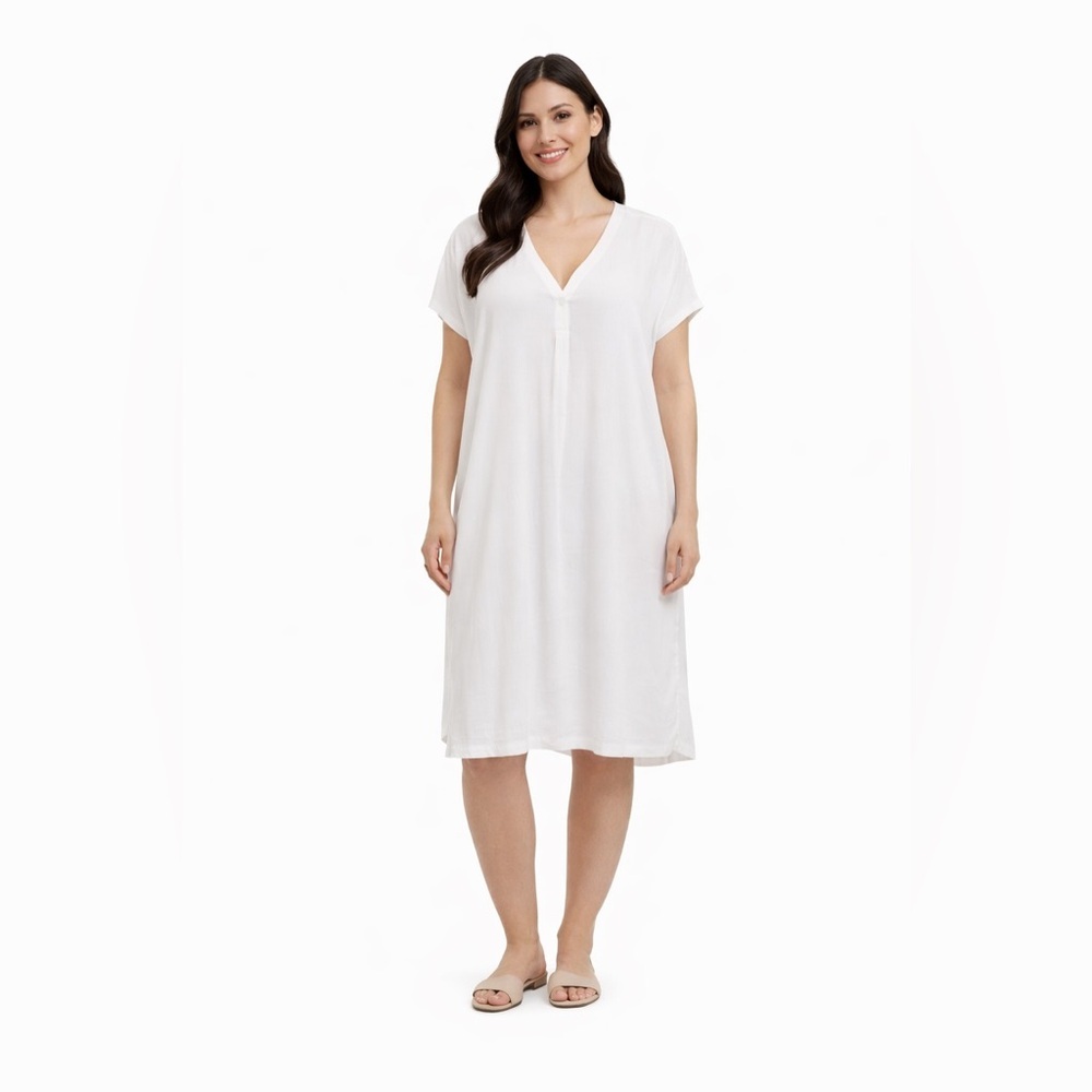 MASAI Women's White V-Neck shirt dress NWT size M